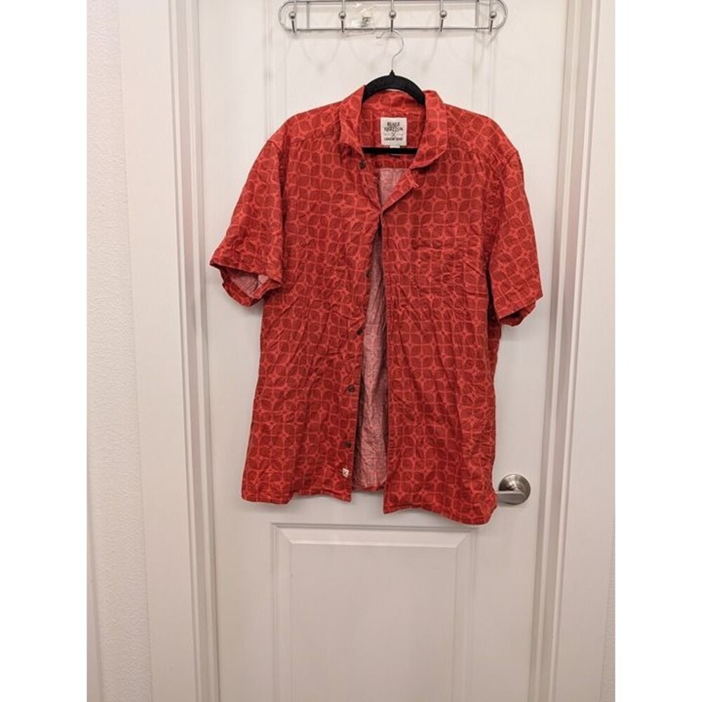 Blake Shelton x Lands' End Men's XL Red Geometric Short Sleeve Button Down Shirt